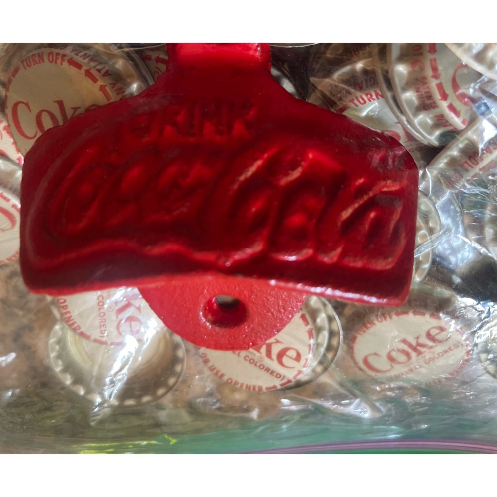 Collectible Coke Bottle Caps (42) & Classic Iconic Coke Bottle Opener